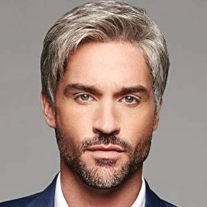 HIM Hairuwear mens hairpiece lace front synthetic wig classic short hair toupee